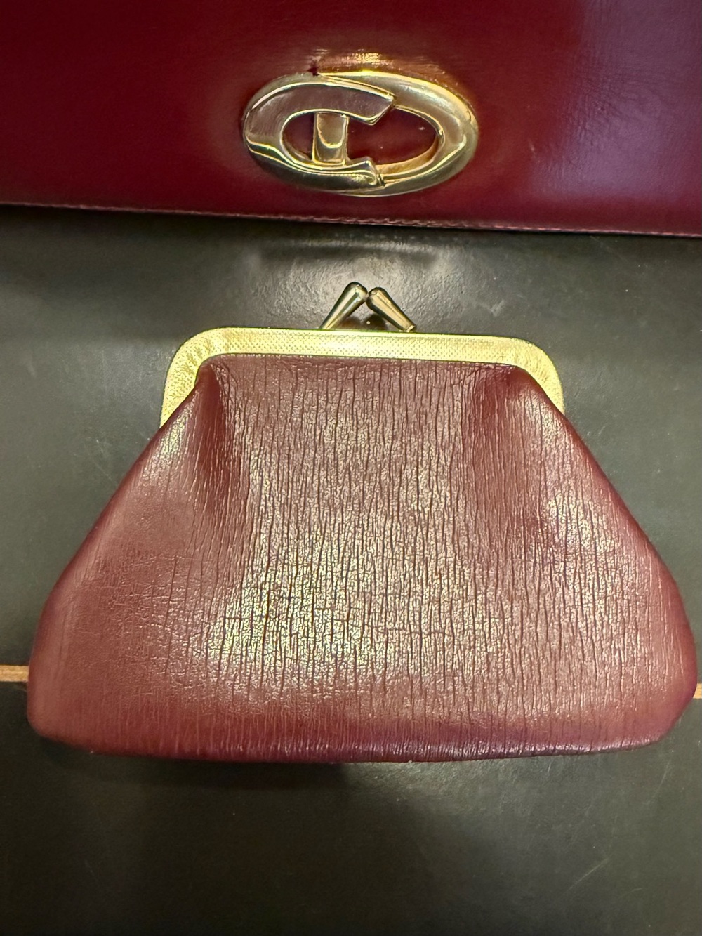 Christian Dior Vintage Burgundy Leather Shoulder Bag - Picture 6 of 13